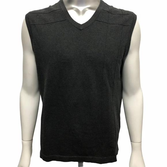 Men’s Mexx V-Neck Charcoal Sweater Vest Grey Size Large - Picture 2 of 5